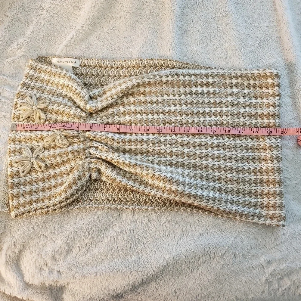 Coldwater Creek Gold & White Knit Scarf
